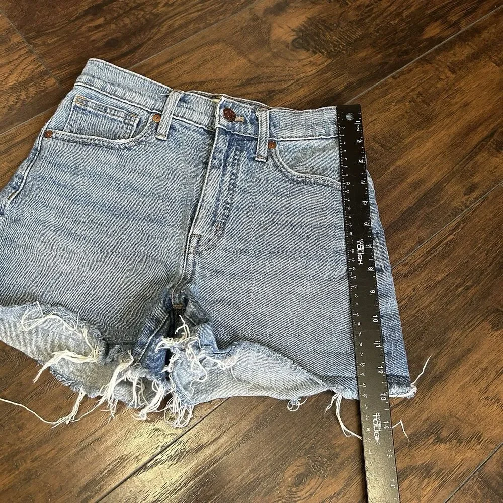 Madewell Denim Cut Off Shorts Women 25 Blue High Rise Raw Hem Distressed